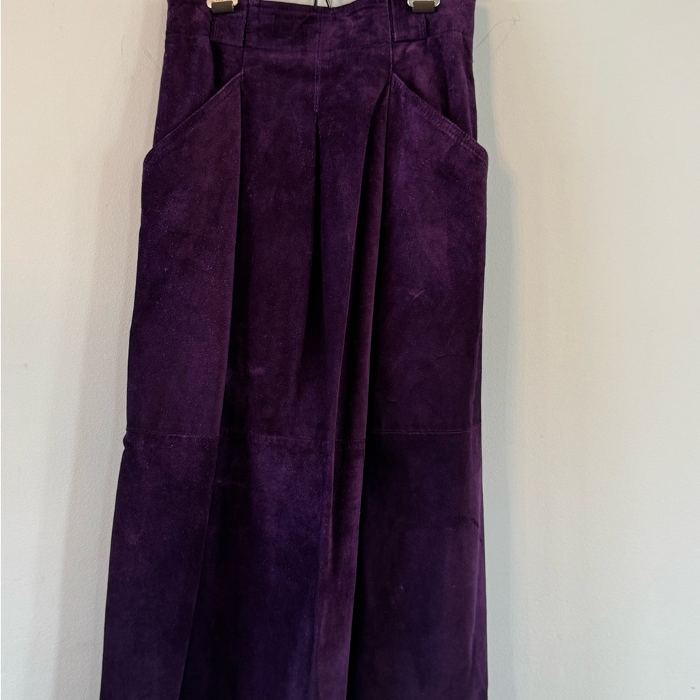 Purple PARALLEL COUTURÉ  Vintage Suede Maxi Skirt